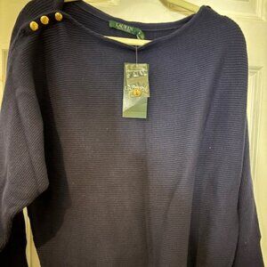 Ralph Lauren navy ribbed sweater